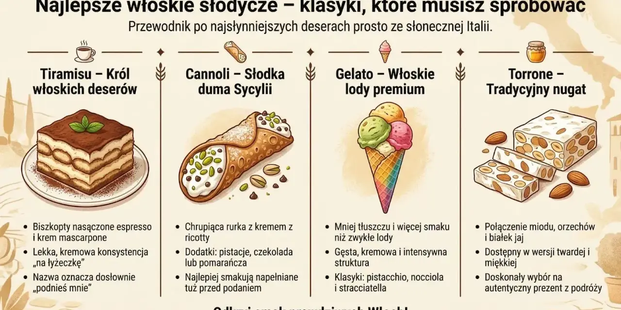 Tiramisu, cannoli, gelato i torrone – cztery klasyki włoski deser, które musisz spróbować.