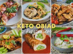 Keto obiad z kurczakiem: faszerowana cukinia, roladki z kurczaka ze szparagami, skrzydełka i inne pyszności.