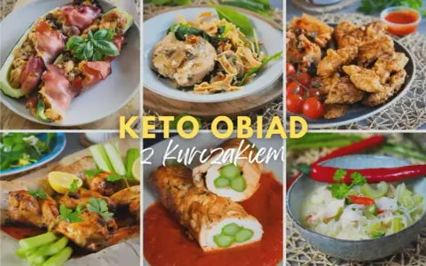 Keto obiad z kurczakiem: faszerowana cukinia, roladki z kurczaka ze szparagami, skrzydełka i inne pyszności.