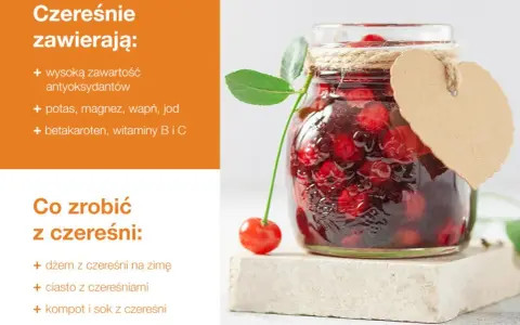 Słoik pełen czereśni, idealnych na dżem, ciasto lub kompot. Dowiedz się, co zrobić z czereśni!