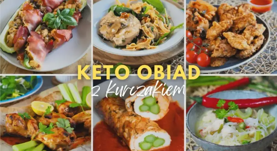 Keto obiad z kurczakiem: faszerowana cukinia, roladki z kurczaka ze szparagami, skrzydełka i inne pyszności.