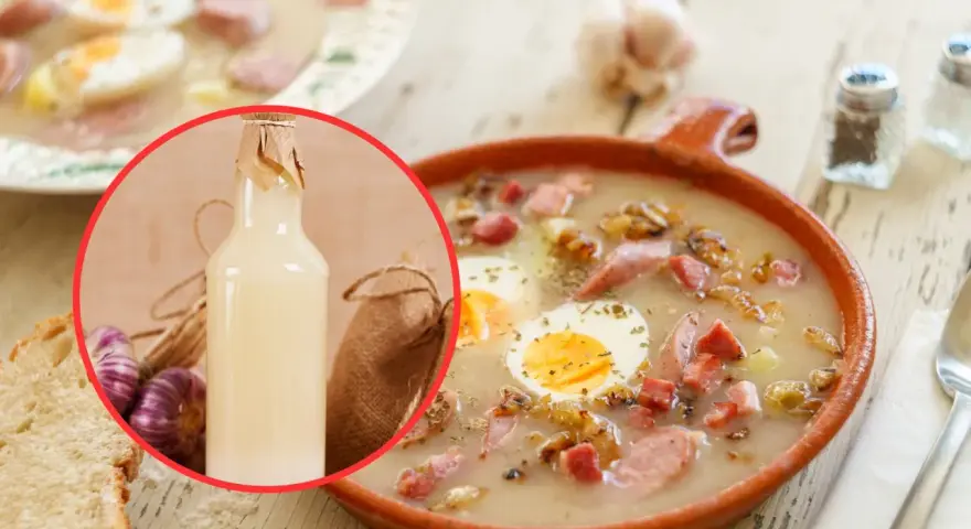 Prosty przepis na żurek z butelki. Aromatyczna zupa z kiełbasą, jajkiem i chrzanem. Idealna na Wielkanoc.