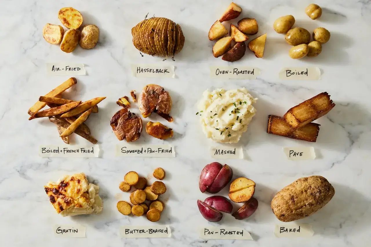 Różne formy ziemniaków: pieczone, smażone, puree. Czy ziemniaki tuczą? Zależy od sposobu przygotowania!