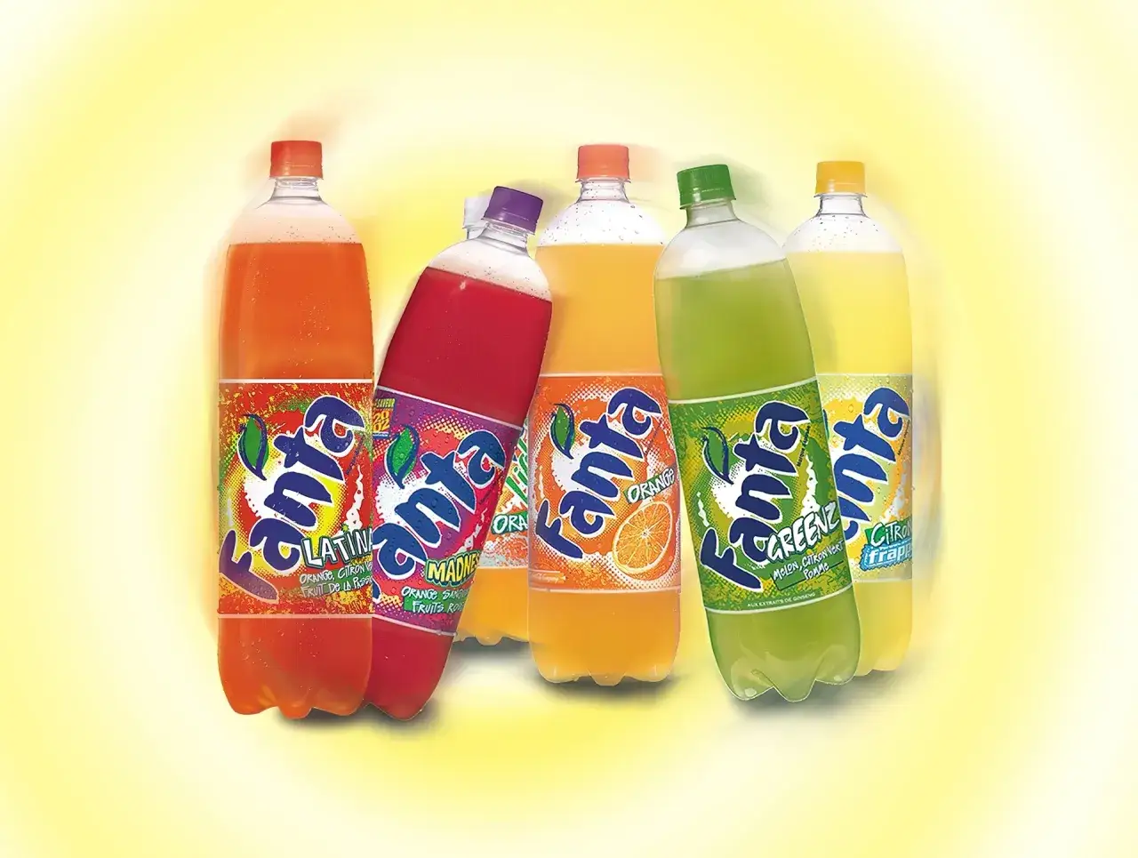 r&oacute;żne smaki Fanta butelki