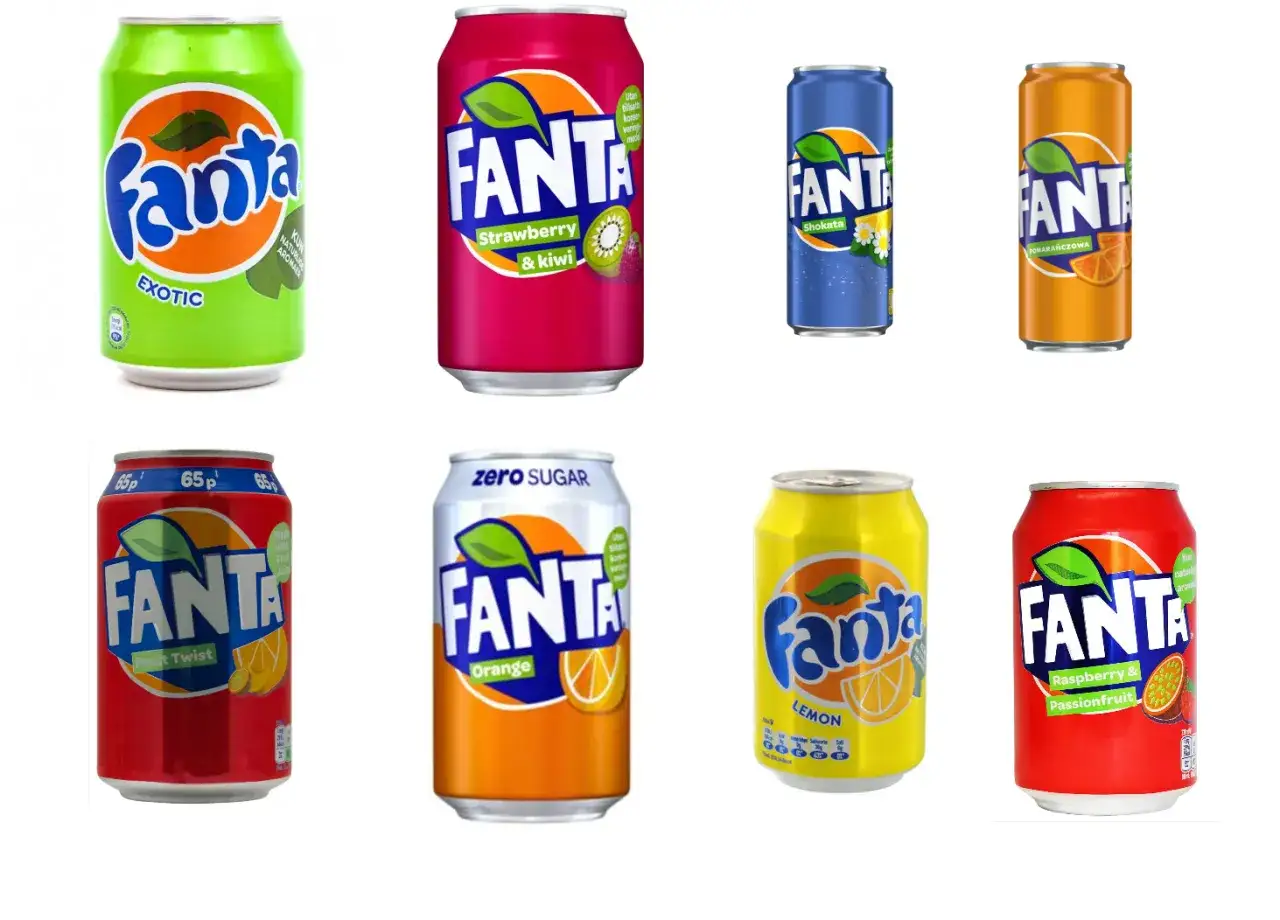 Fanta Lemon puszki różne kraje