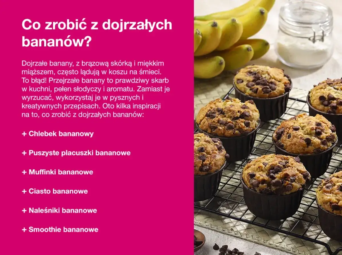 Dojrzałe banany to skarb! Zobacz, co zrobić z bananów: chlebek, muffinki, placuszki i inne pyszności.